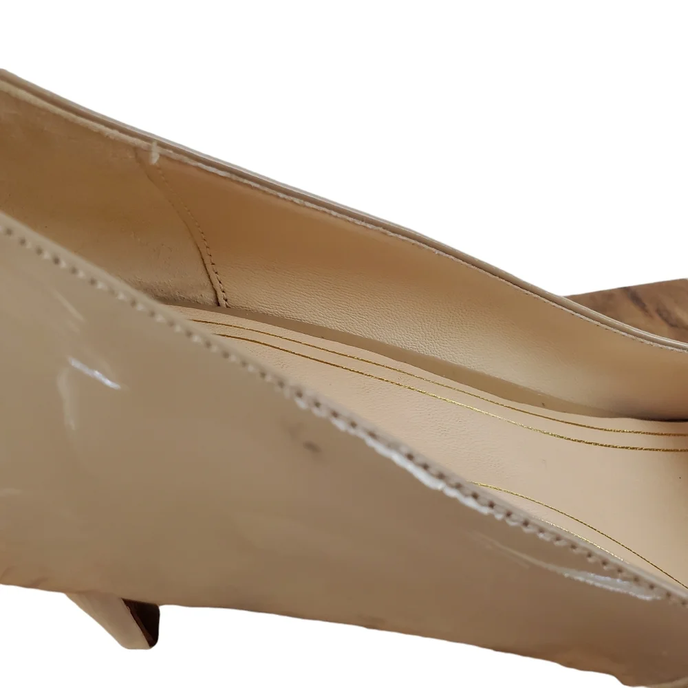 Cole Haan Chelsea Platform Patent Leather Nude Pumps Heels 9.5B - Picture 6 of 10